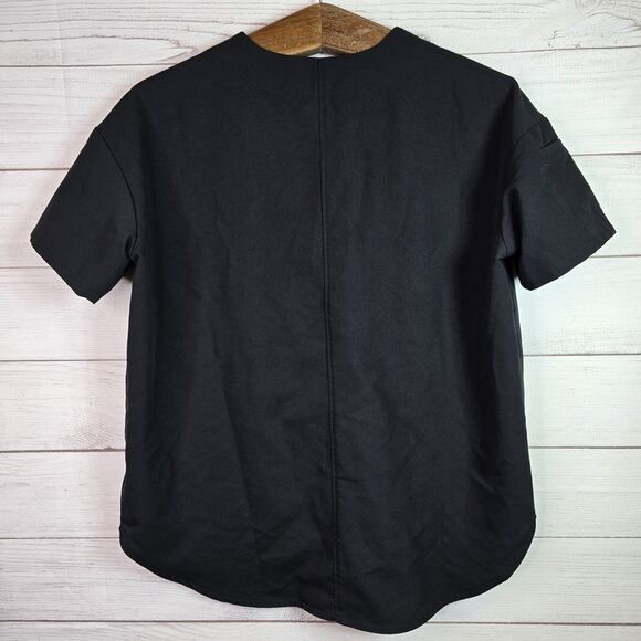 FIGS Jena Technical Snap Women’s Scrub Top Sz XS Black Short Sleeve 1000070 - Picture 8 of 10